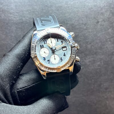 Breitling Chronomat Evolution Grey Dial On Rubber Strap