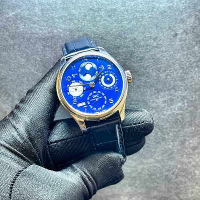 IWC Portuguese Perpetual Calendar In White Gold IW503203 (Rare Flat Blue Dial)