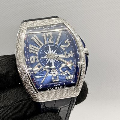 Franck Muller Vanguard V45 Blue Yachting With Custom Diamonds