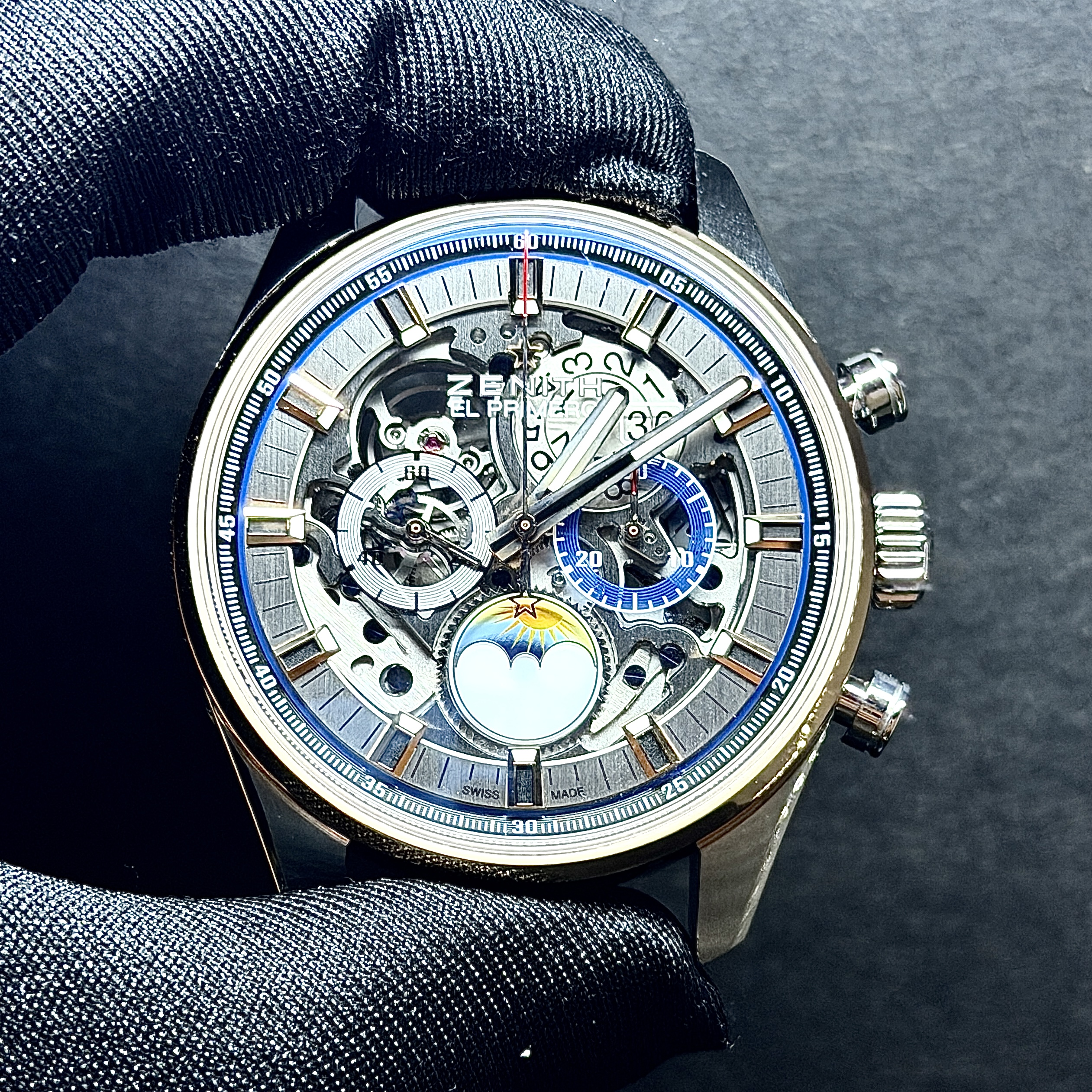 Zenith Chronomaster El Primero Grande Date Full Open Moon Phase, Model ref 51.2530.4047/78.C810