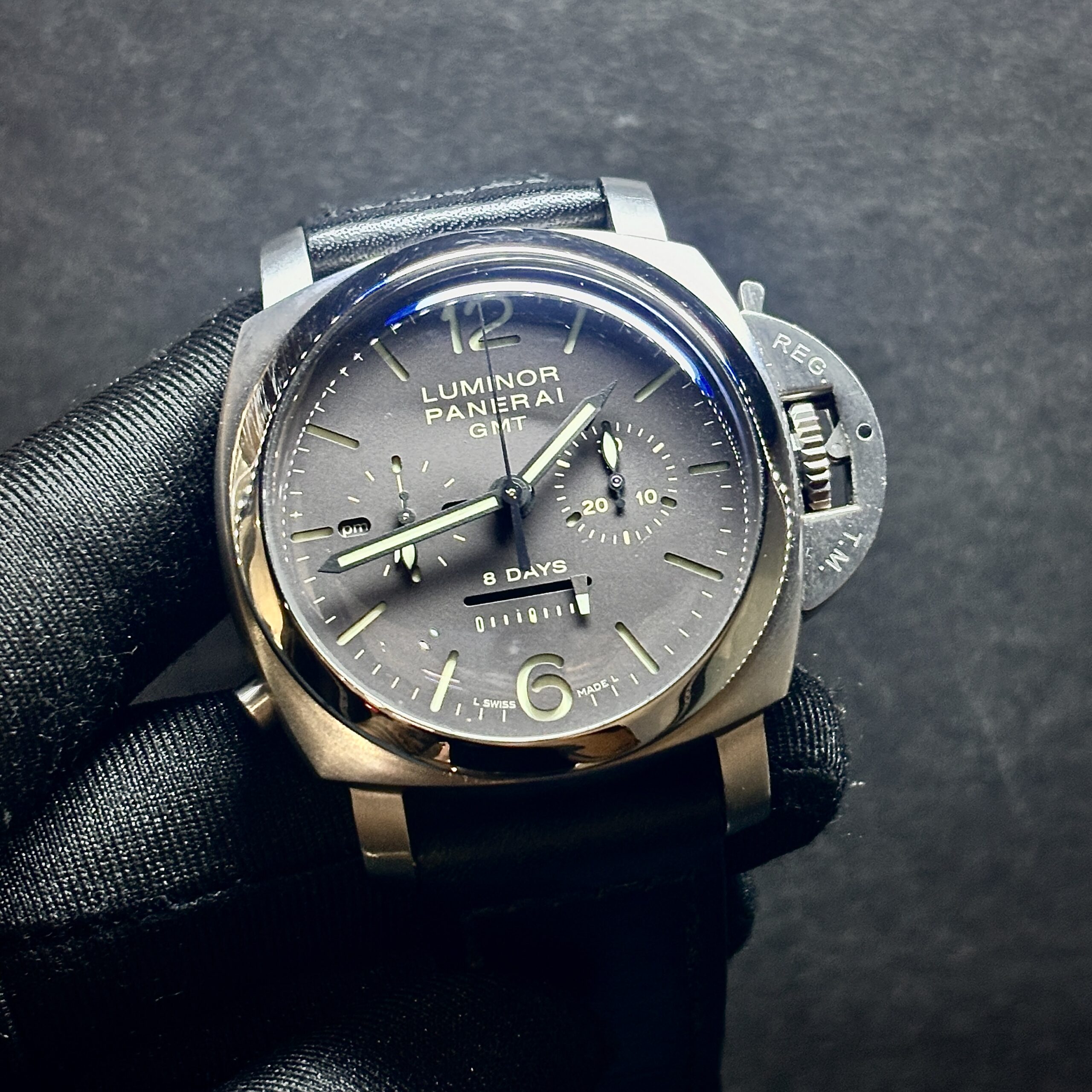 Panerai Luminor Chrono Monopulsante 8 Day GMT Titanium Watch PAM00311