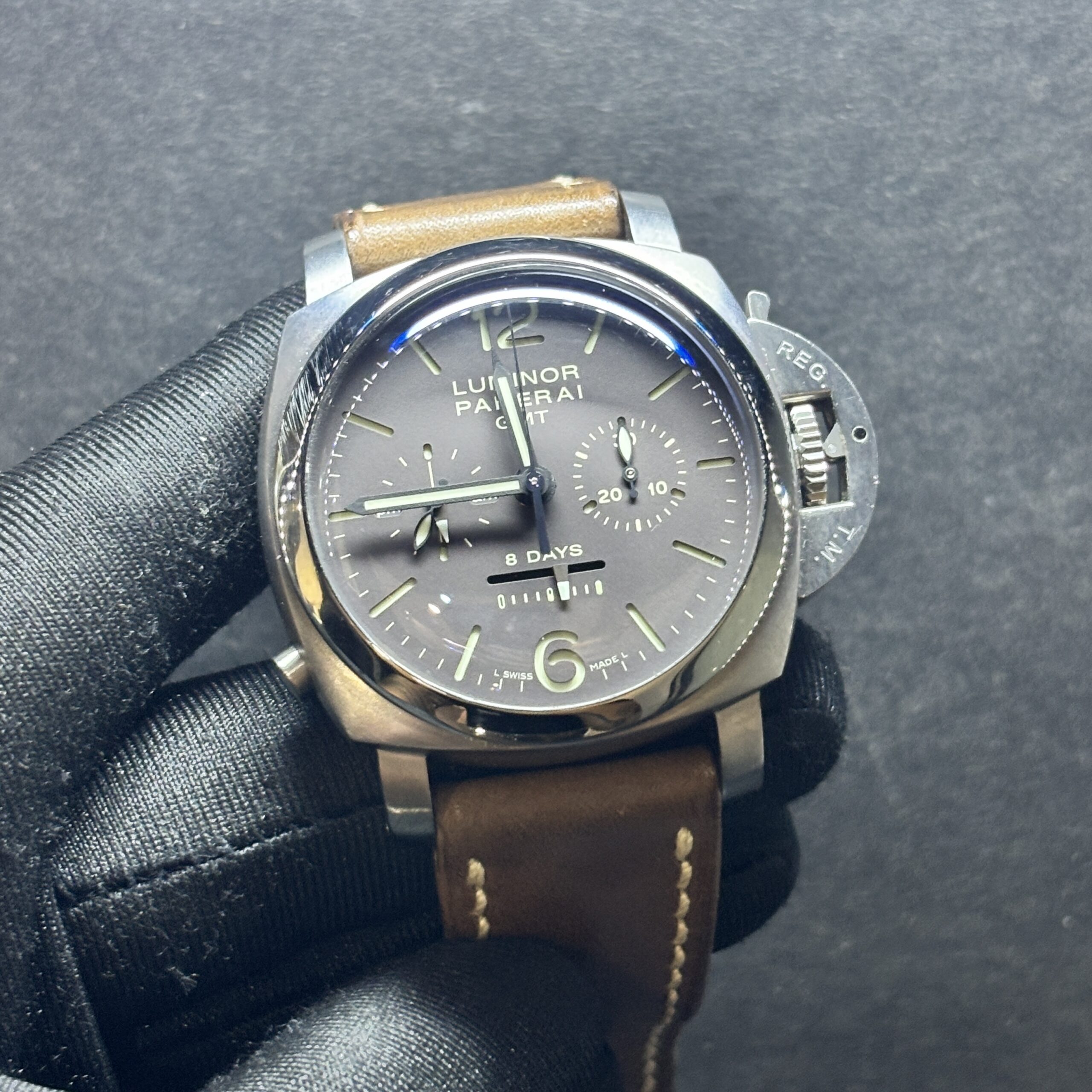 Panerai Luminor Chrono Monopulsante 8 Day GMT Titanium Watch PAM00311