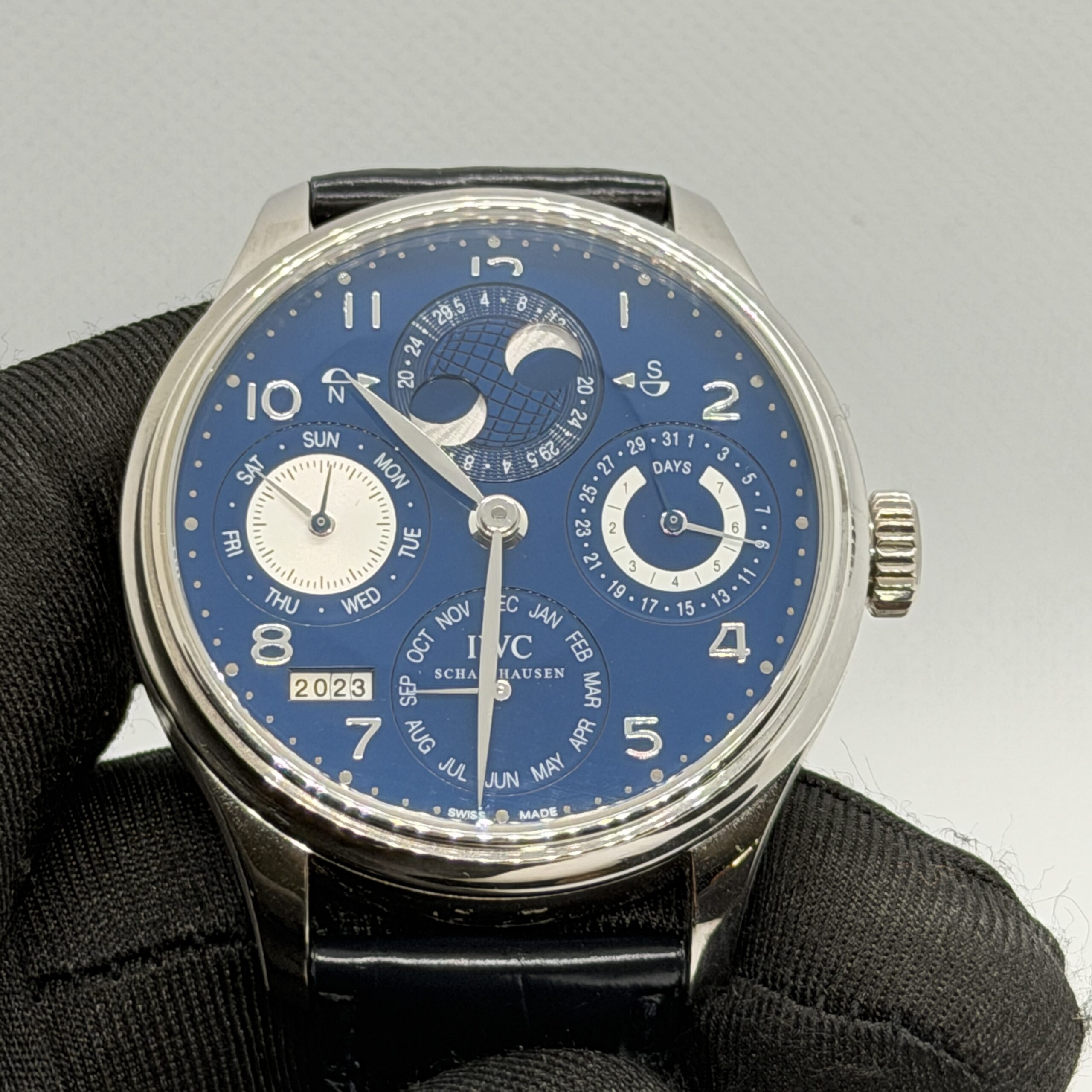 IWC Portuguese Perpetual Calendar In White Gold IW503203 (Rare Flat Blue Dial) - Image 2